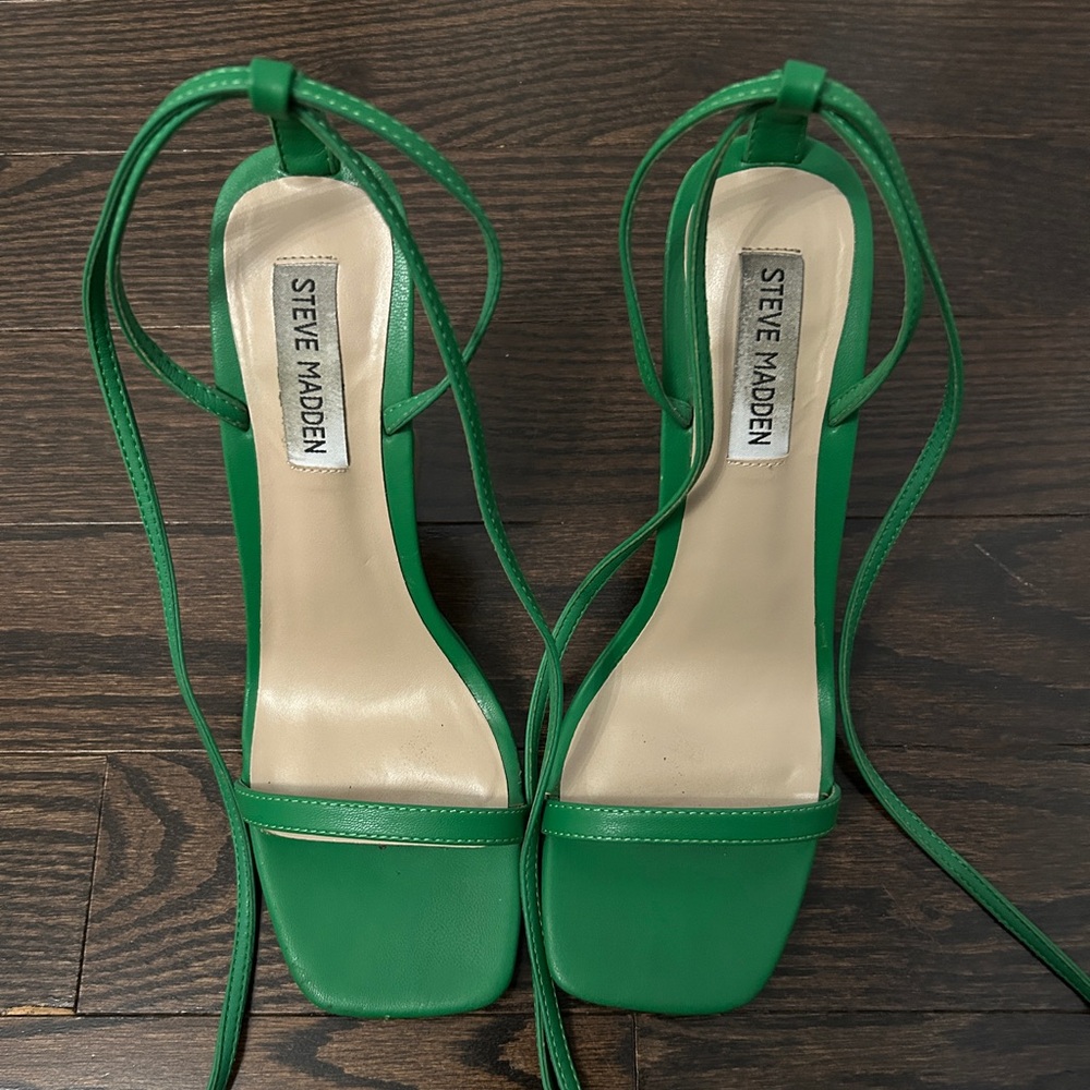 Steven Madden Green Lace Up Heels